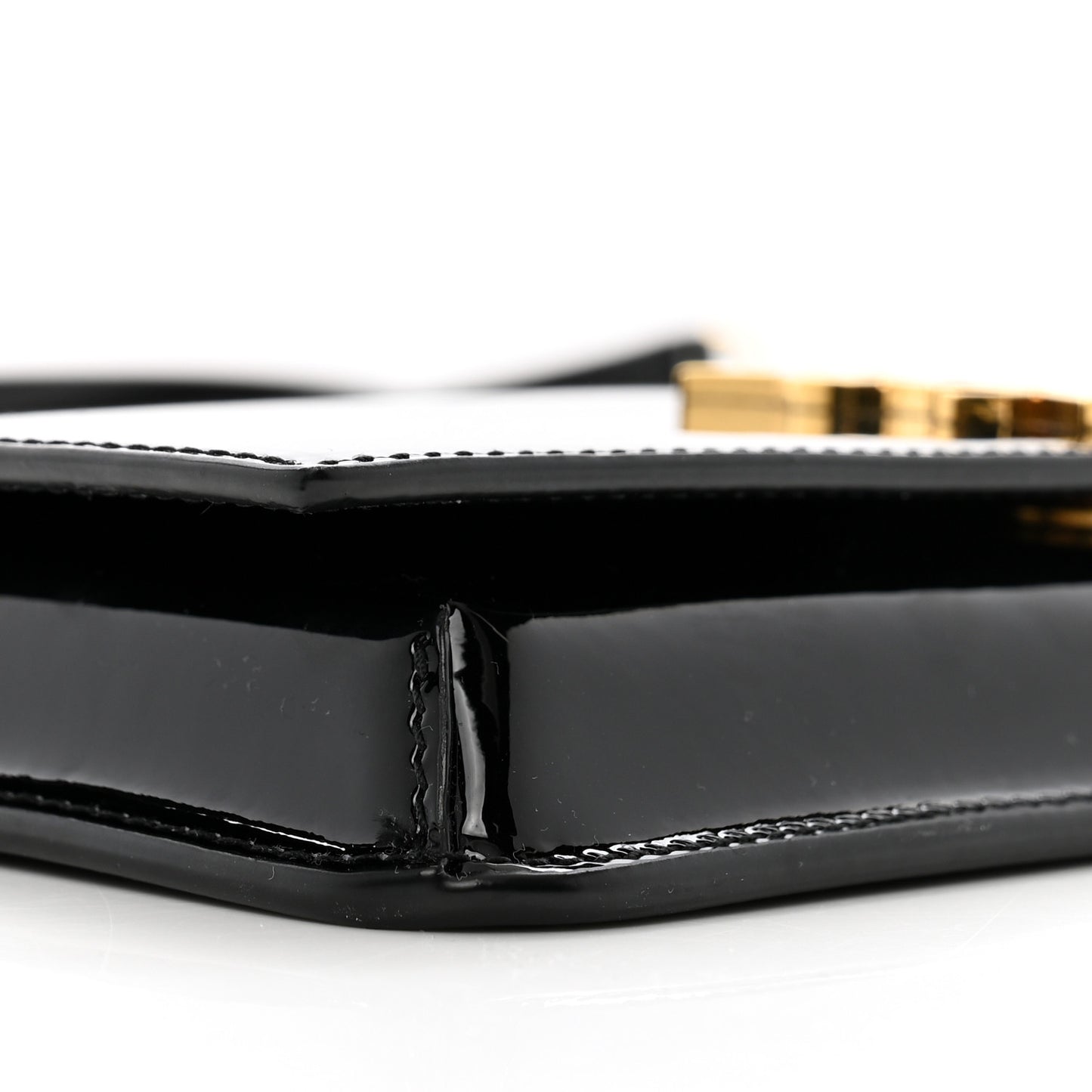 Patent Monogram Phone Holder Crossbody Black