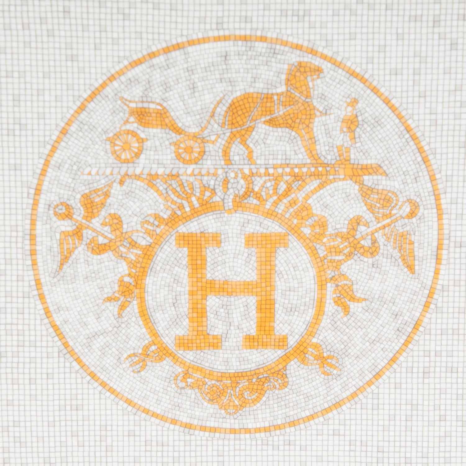 Hermes Porcelain Mosaique au 24 Square Plate 9.1" 4 of 8