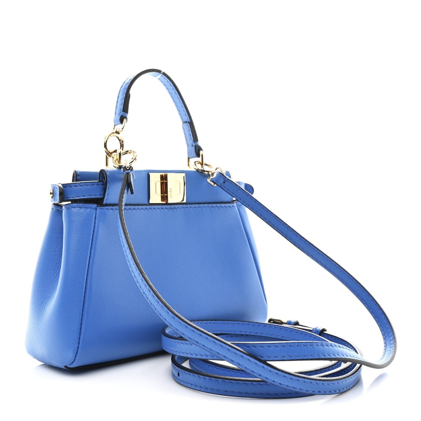 Shiny Nappa Micro Peekaboo Iconic Satchel Blue Royal