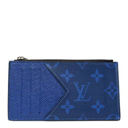 Louis Vuitton Monogram Taiga Coin Card Holder Cobalt 1 of 8