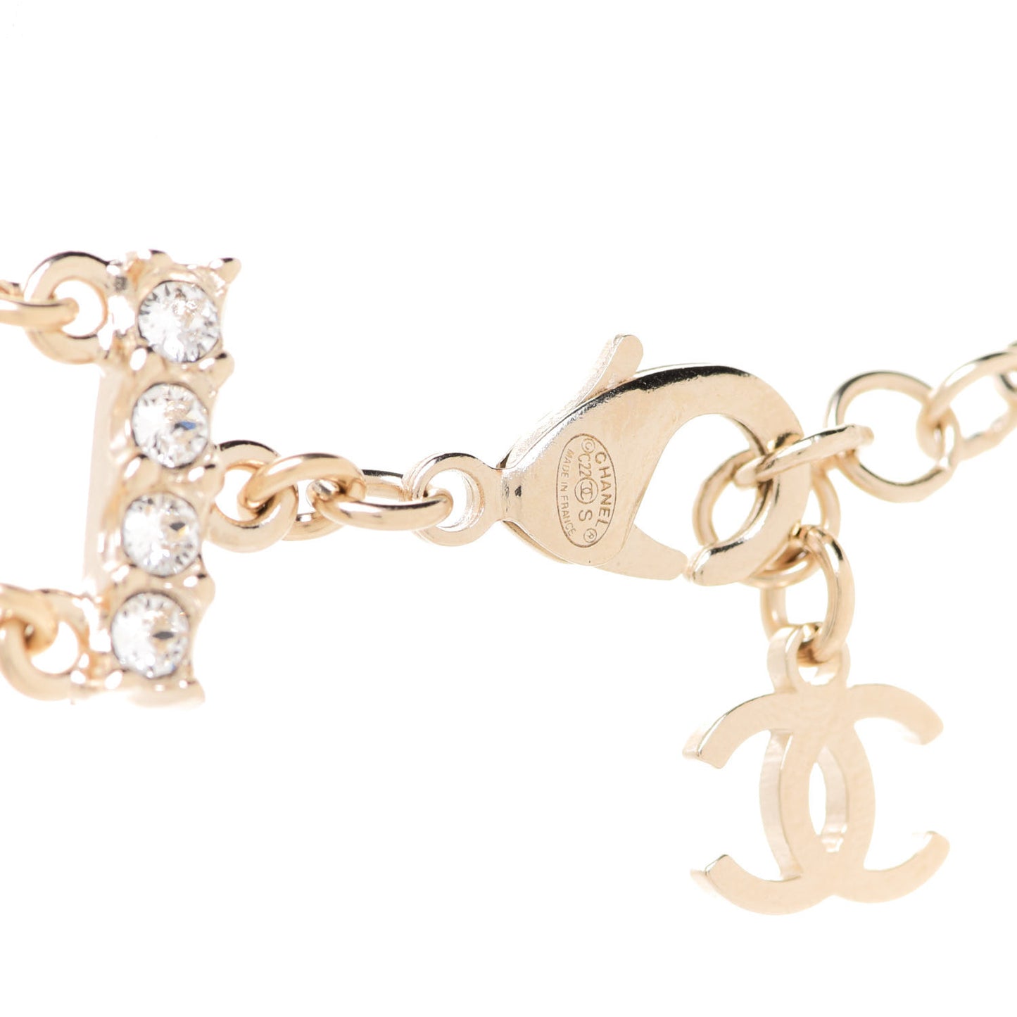 Pearl Crystal CC Star Choker Necklace Gold