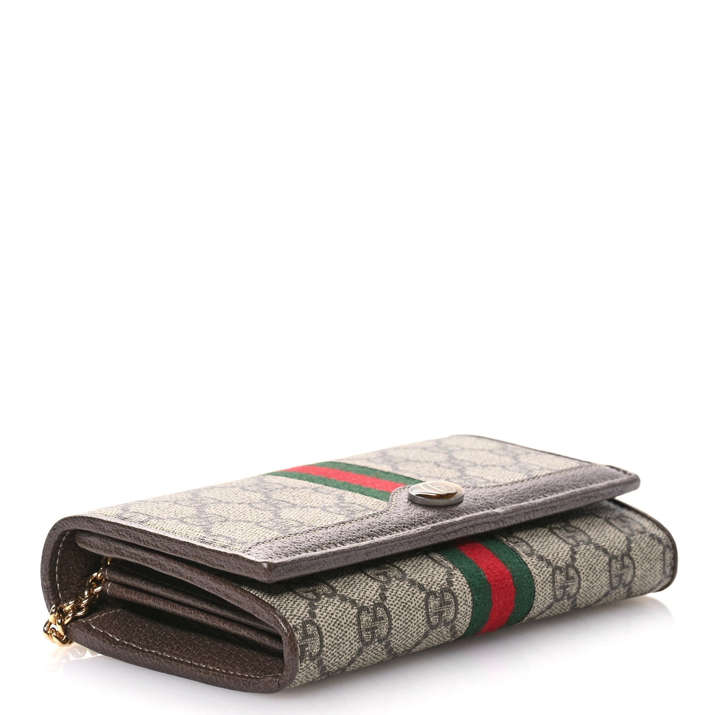 GG Supreme Monogram Web Ophidia Wallet On Chain Brown