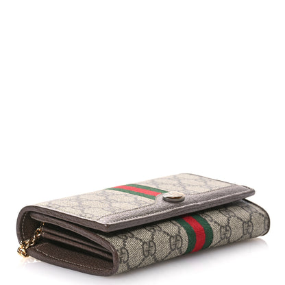 Gucci GG Supreme Monogram Web Ophidia Wallet On Chain Brown 4 of 10