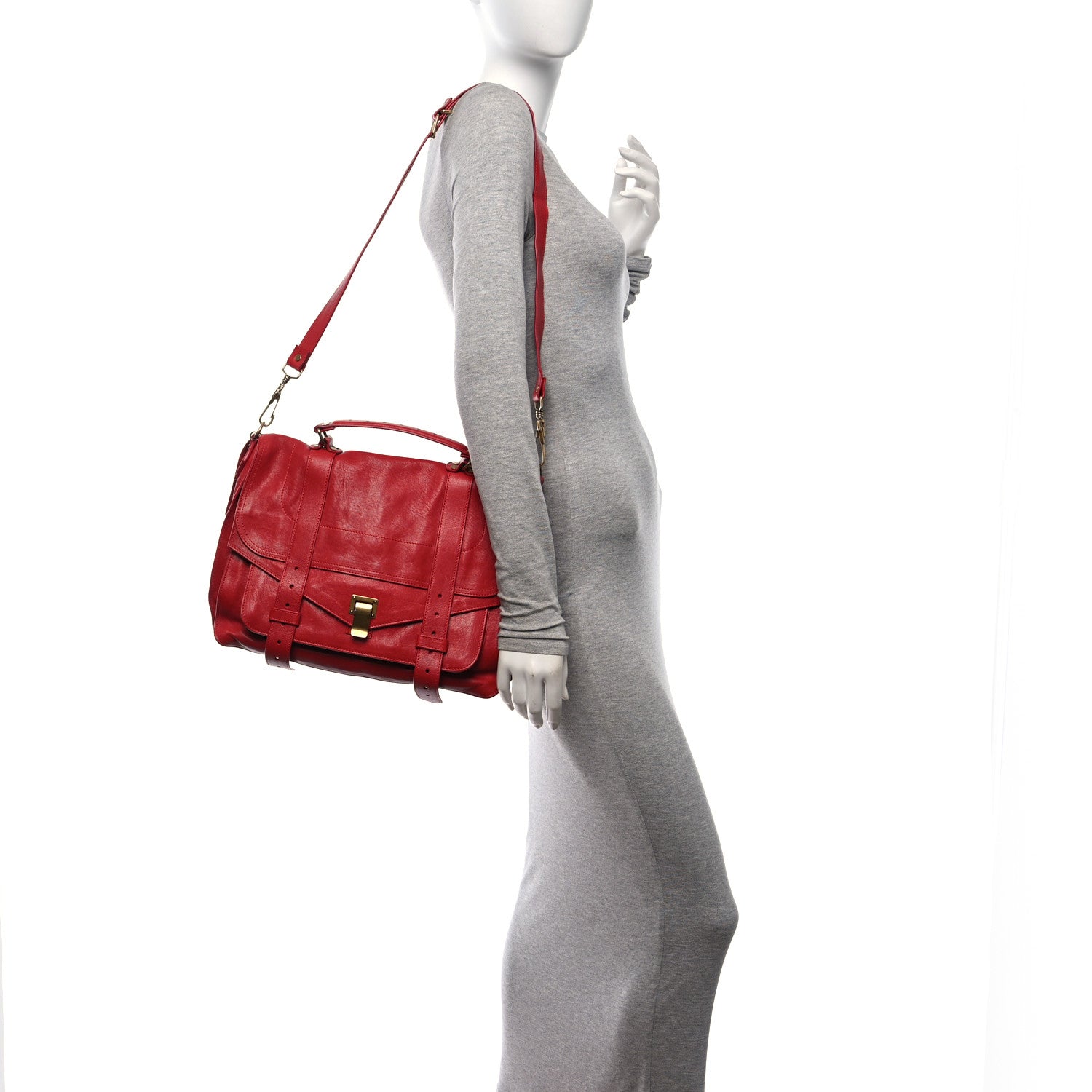 Proenza Schouler Lambskin Large PS1 Satchel Lipstick Red 2 of 9
