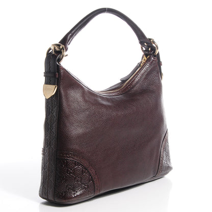 Gucci Leather Guccissima Medium Signoria Hobo Dark Brown 3 of 8