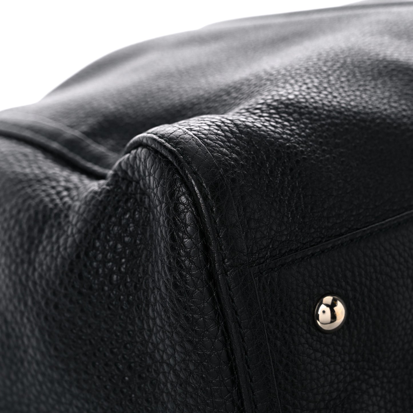 Pebbled Calfskin Large Soho Shoulder Bag Black