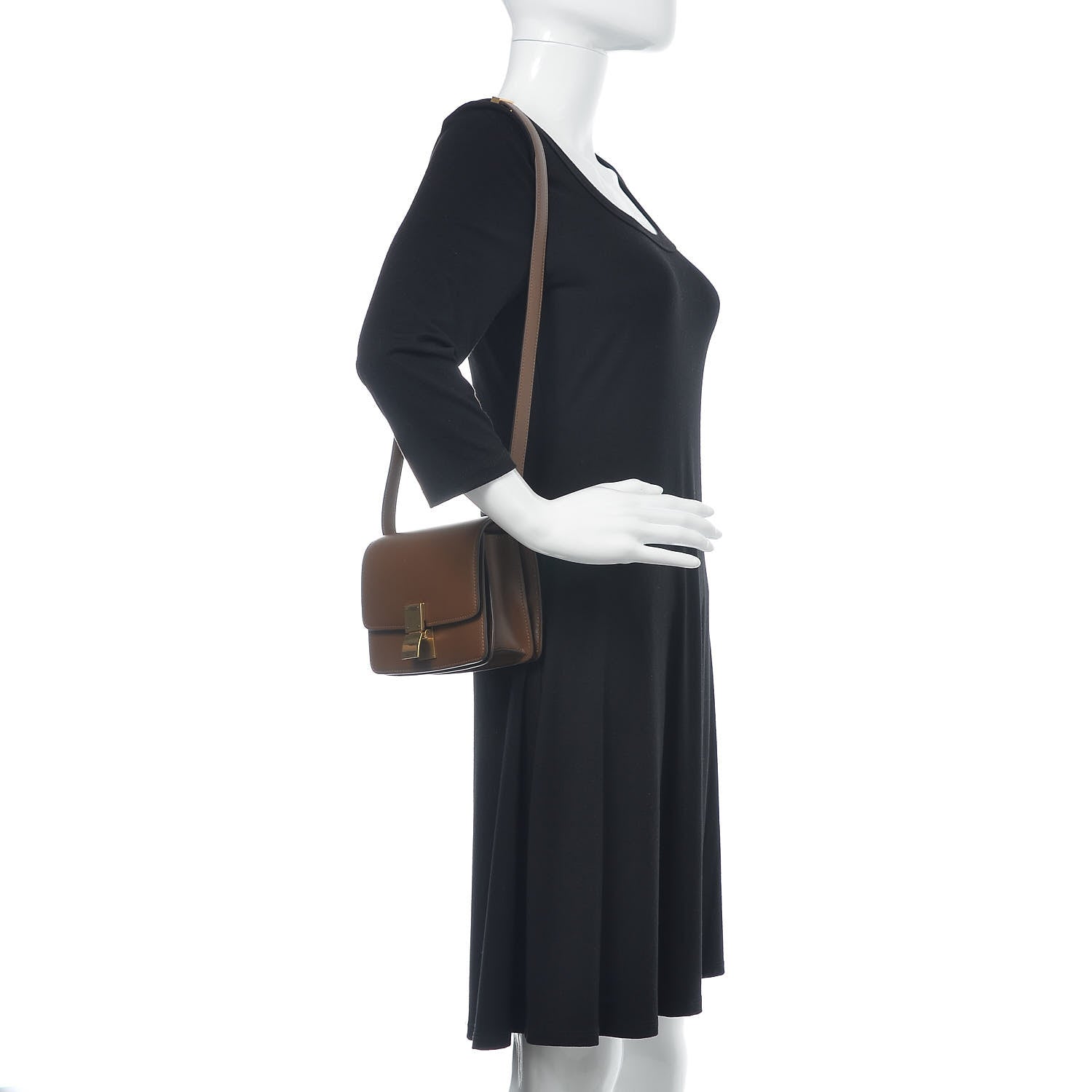 Celine Box Calfskin Small Classic Box Flap Bag Camel 2 of 10