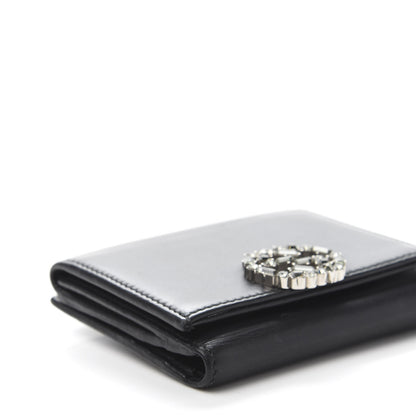 Gucci Calfskin Swarovski Crystal Mini GG Sparkling French Flap Wallet Black 10 of 12