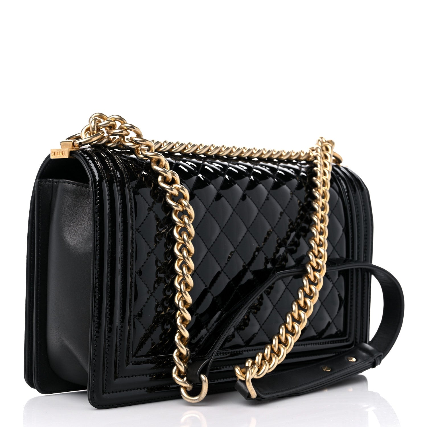 Chanel Patent Calfskin Quilted New Medium Boy Flap Black 3 of 15