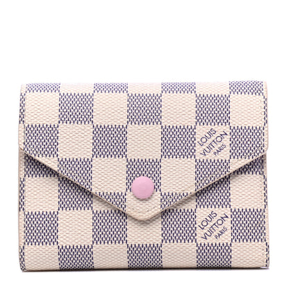 Louis Vuitton Damier Azur Victorine Wallet Rose Ballerine 1 of 4