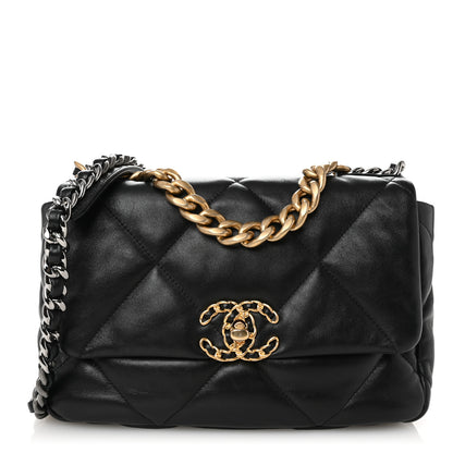 Chanel Lambskin Quilted Medium Chanel 19 Flap Black 1 of 10
