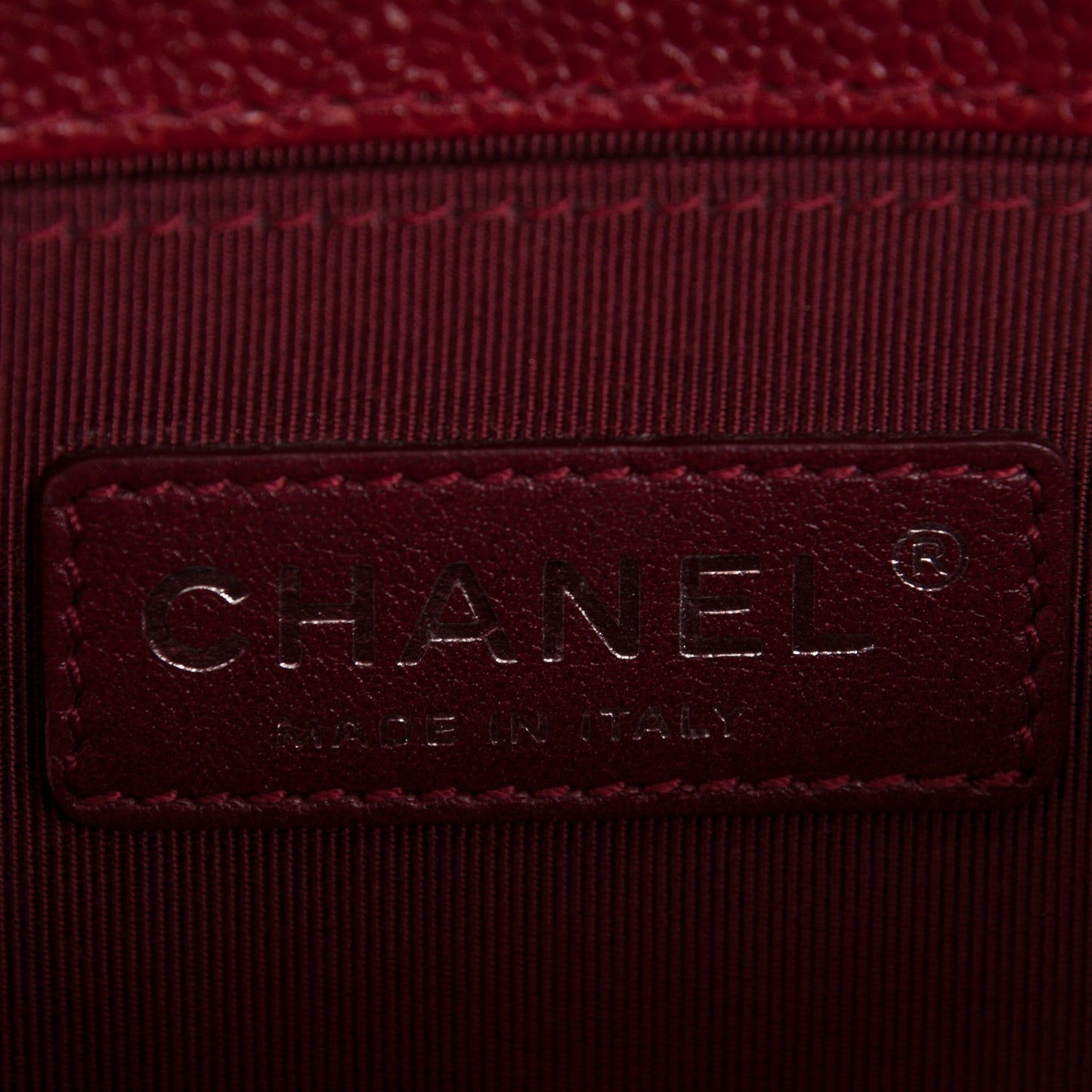 Caviar Quilted Small Boy Flap Bag Dark Red