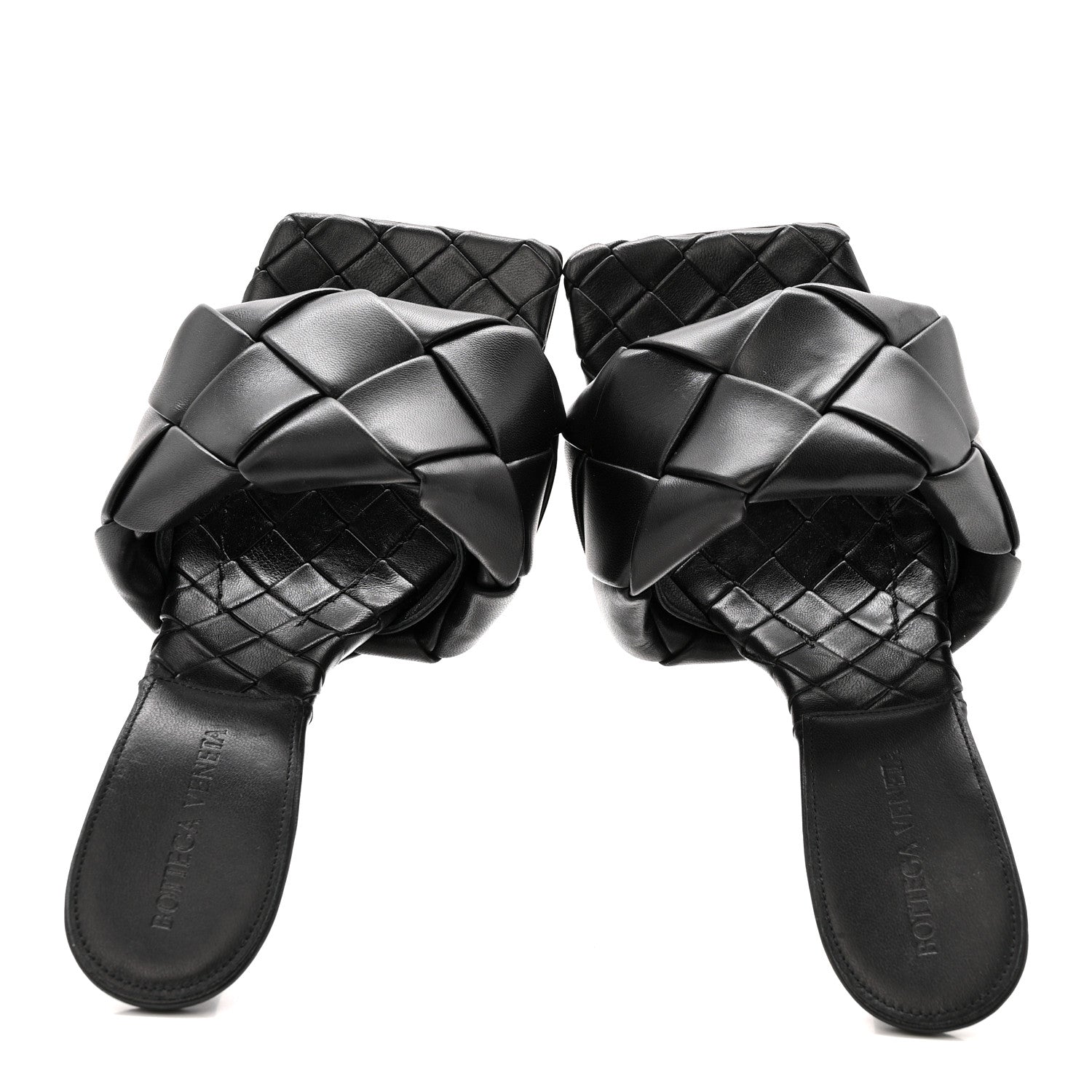 Bottega Veneta Nappa Maxi Intrecciato Lido Mule Sandals 37.5 Black 2 of 9