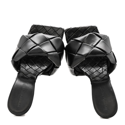Bottega Veneta Nappa Maxi Intrecciato Lido Mule Sandals 37.5 Black 2 of 9