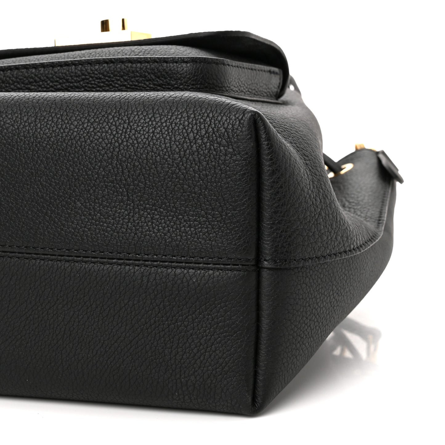 Calfskin Lockme Bucket MM Black