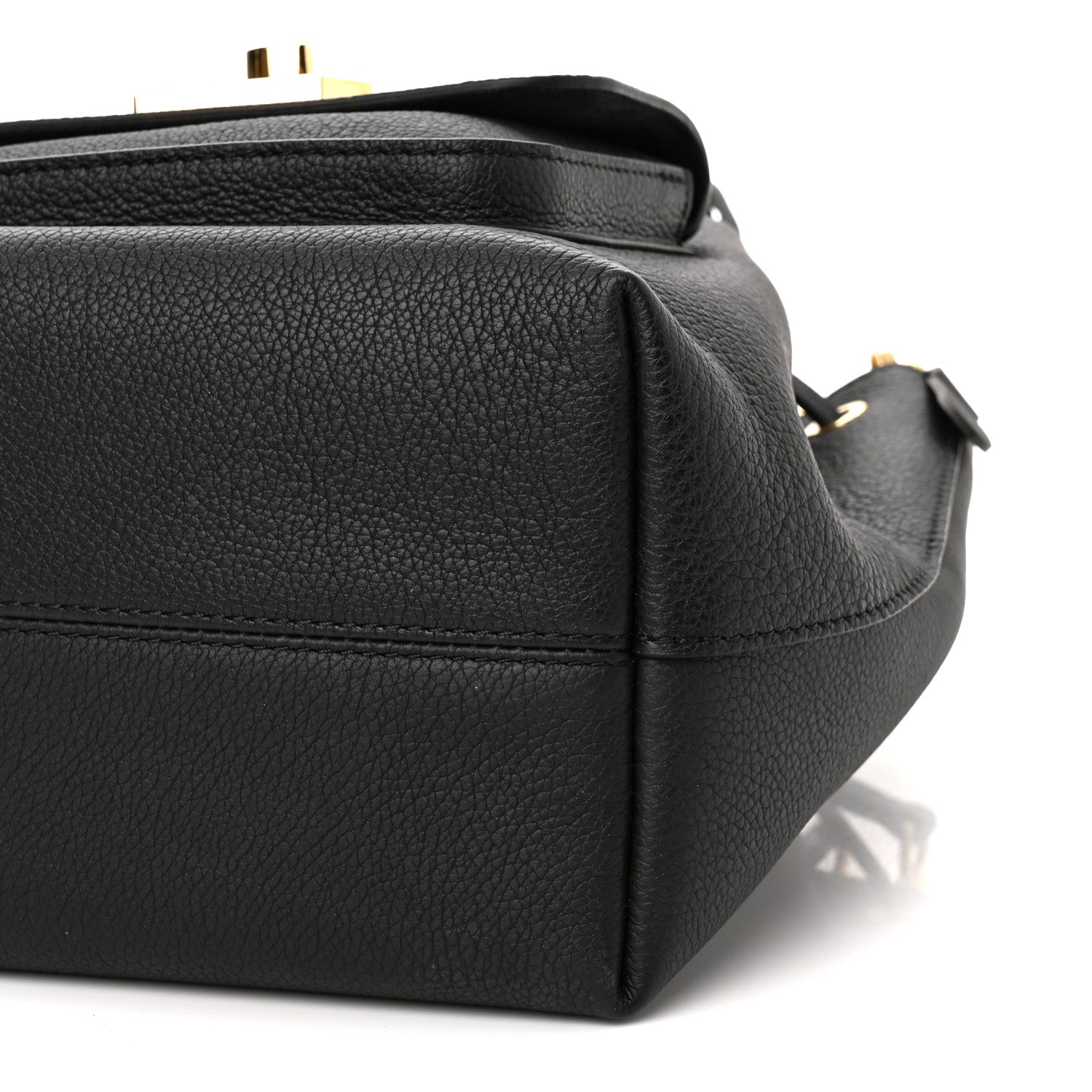 Louis Vuitton Calfskin Lockme Bucket MM Black 9 of 9