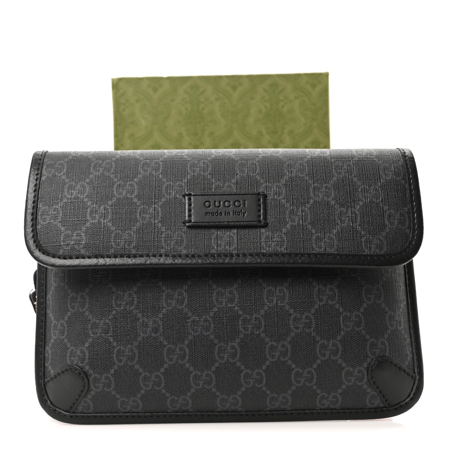 Gucci GG Supreme Monogram Web Slim Belt Bag Black Grey 11 of 11