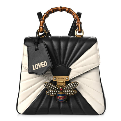 Gucci Calfskin Bamboo Trapuntata Queen Margaret Backpack Mystic White Black 1 of 14