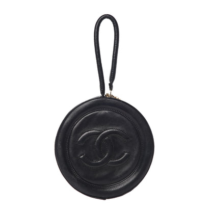 Chanel Lambskin Square Quilted Round Shoulder Bag Black 1 of 8