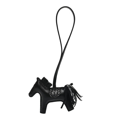 Hermes Milo Lambskin Matte Alligator Touch Grigri Rodeo Horse Bag Charm PM So Black 1 of 4