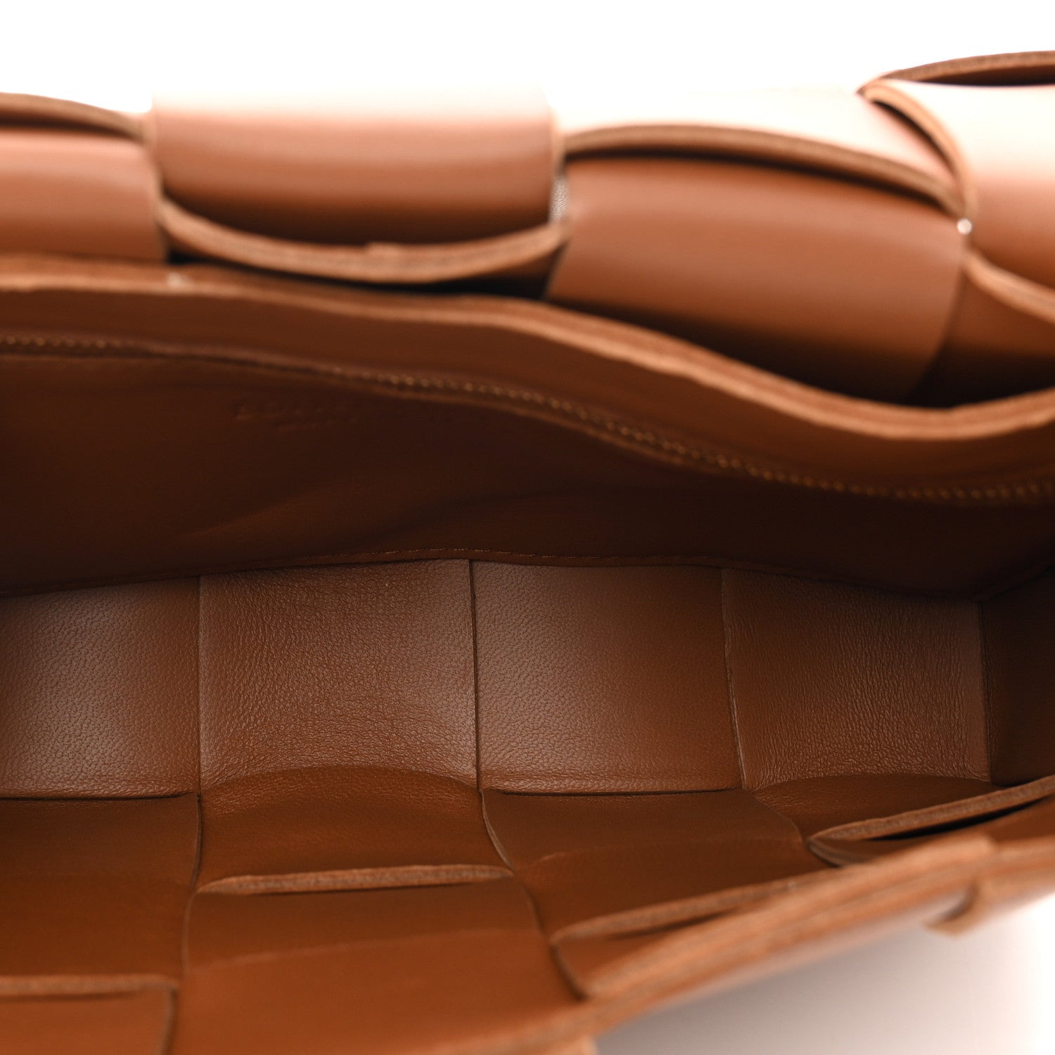 Bottega Veneta Lambskin Maxi Intrecciato Cassette Crossbody Bag Caramel 5 of 10