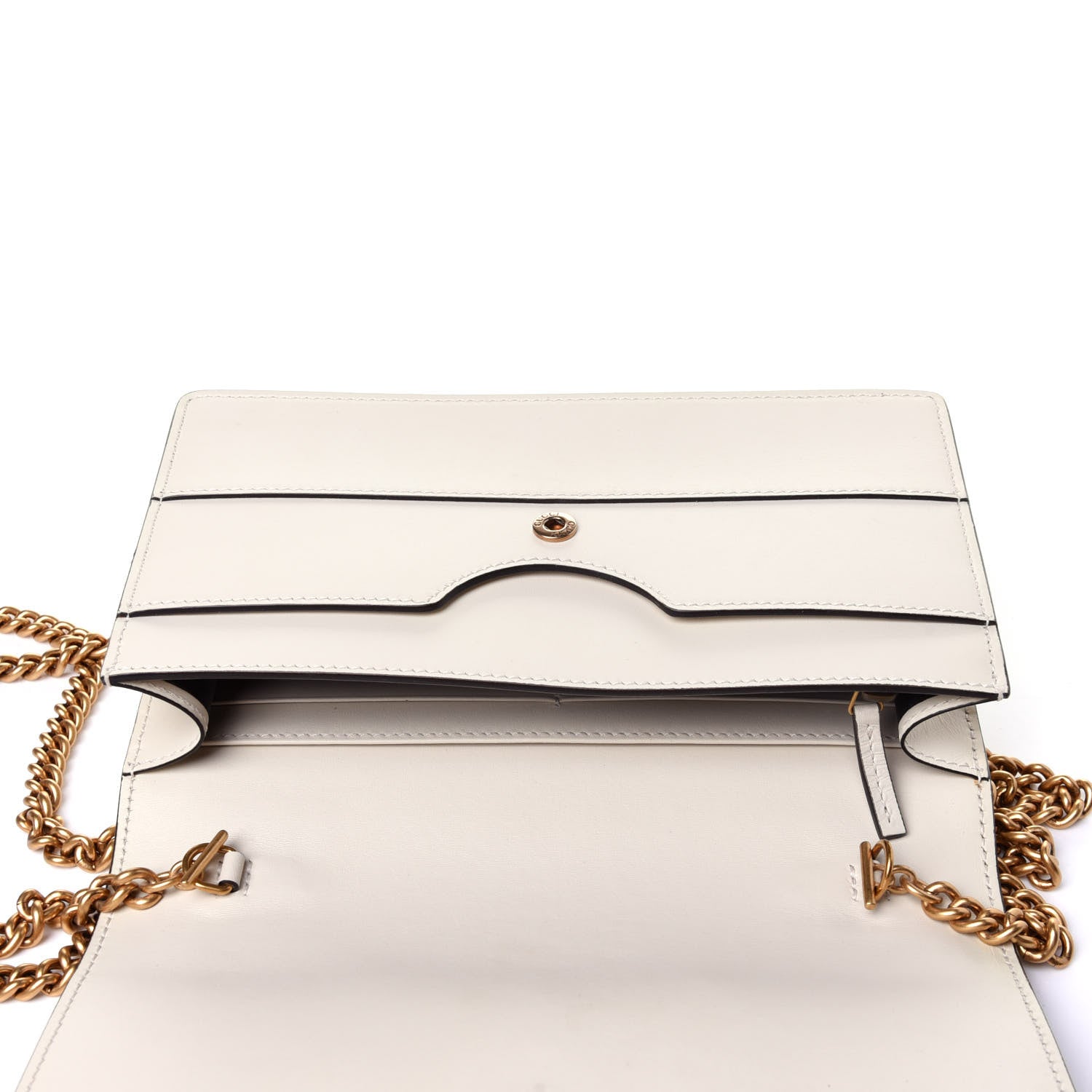 Gucci Calfskin Queen Margaret Chain Wallet White 10 of 11