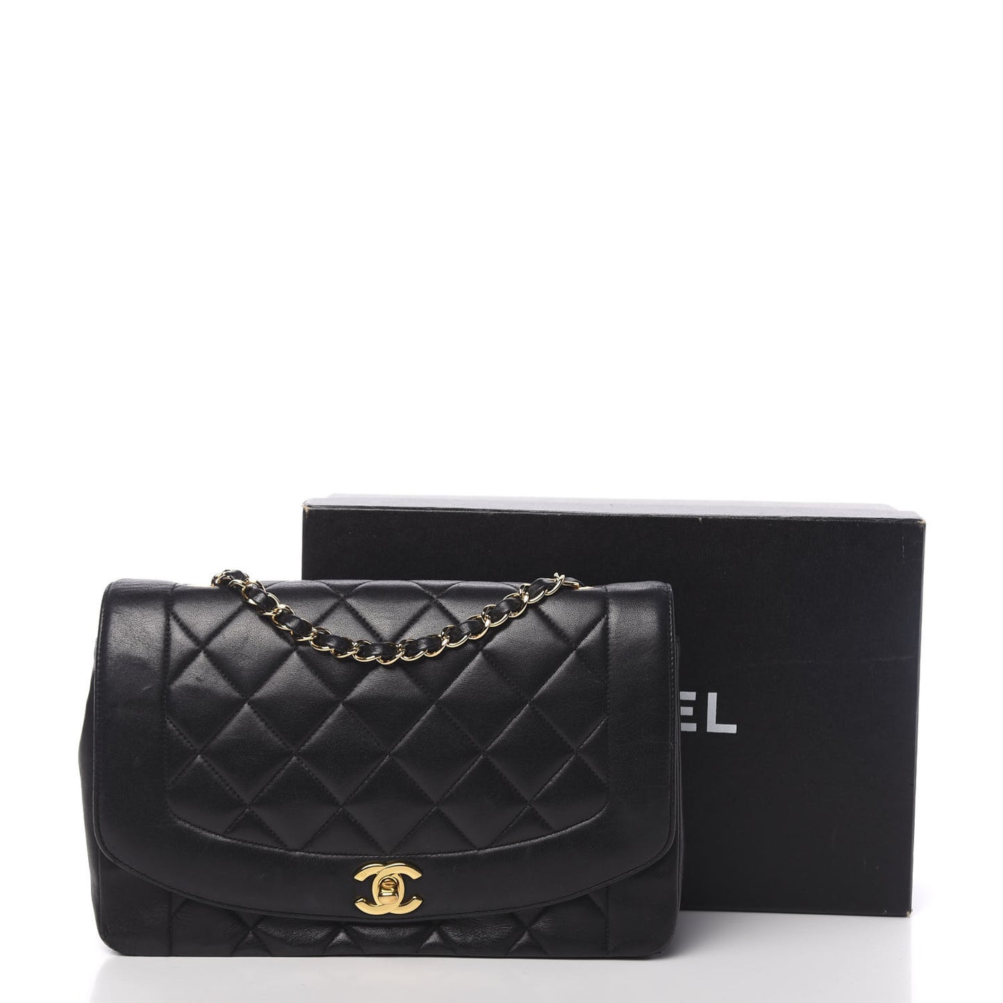 Lambskin Quilted Small Single Flap Black