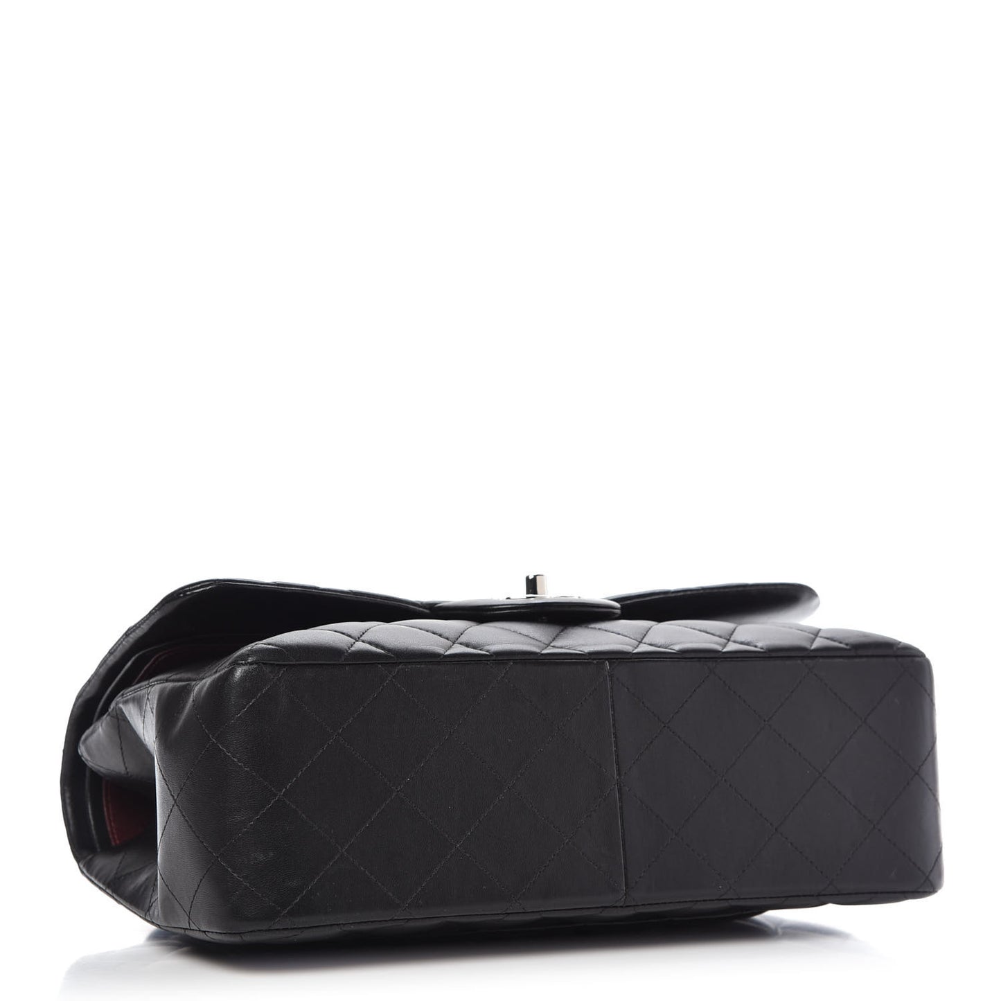 Lambskin Quilted Jumbo Double Flap Black