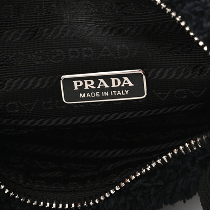 Prada Terry Cloth Mini Re-Edition 2000 Bag Black White 6 of 11