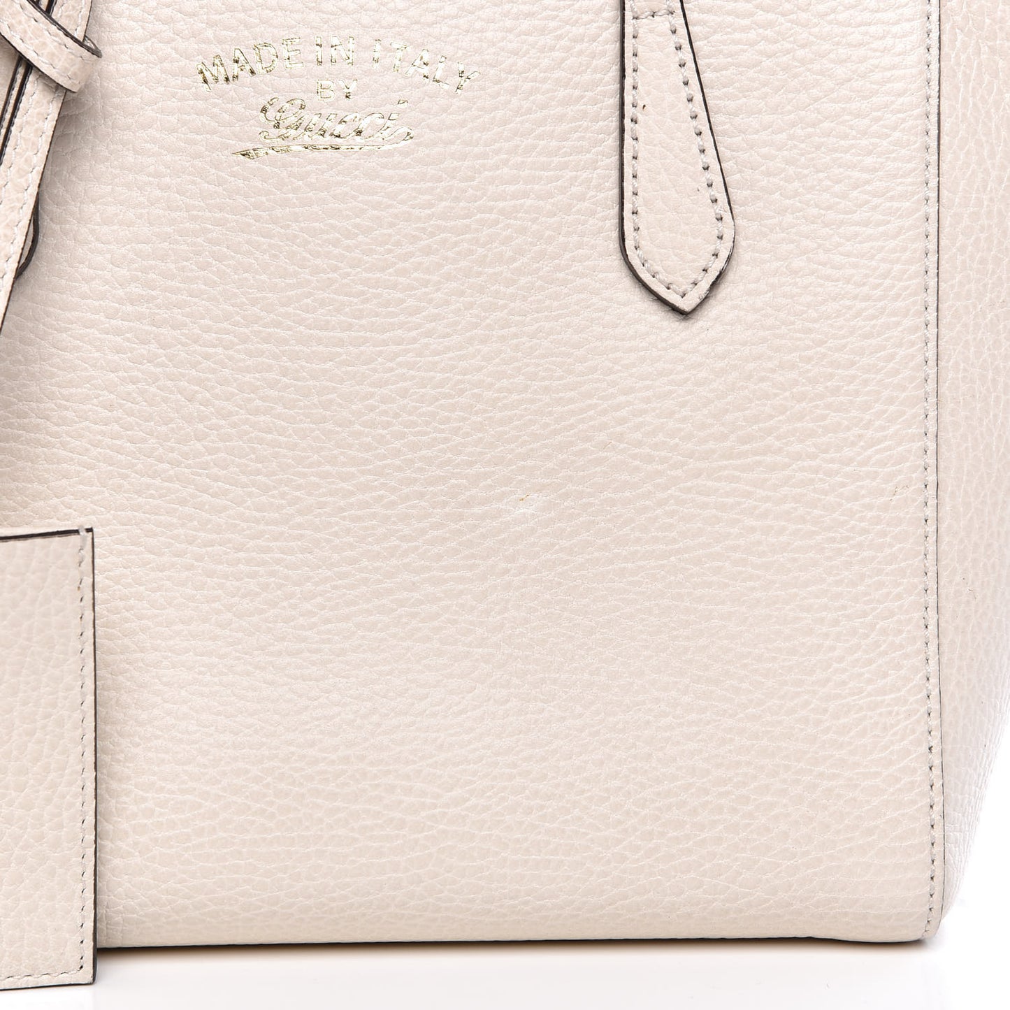 Dollar Calfskin Mini Swing Top Handle Bag Mystic White