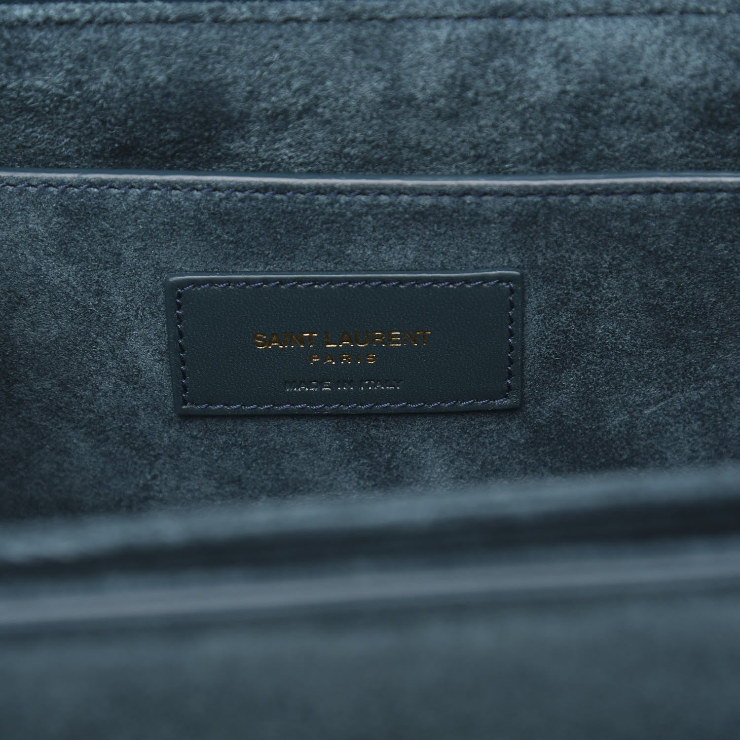 Saint Laurent Smooth Calfskin Suede Medium Bellechasse Dark Turquoise 6 of 9