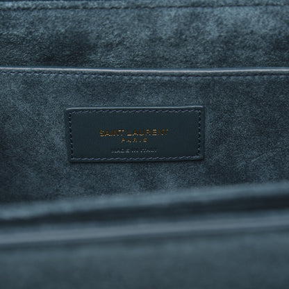 Saint Laurent Smooth Calfskin Suede Medium Bellechasse Dark Turquoise 6 of 9