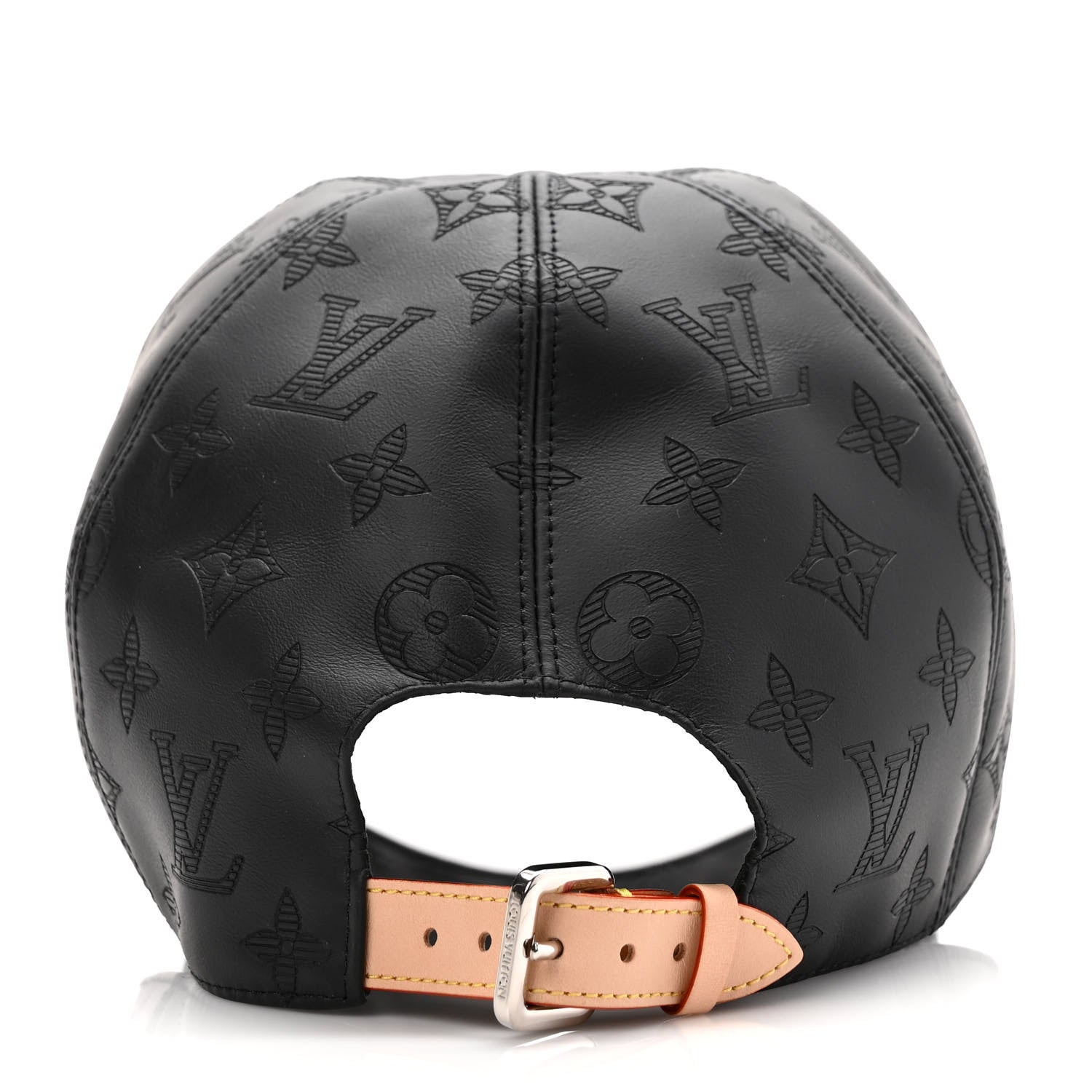 Louis Vuitton Calfskin Monogram Shadow Baseball Cap 62 Black 6 of 9
