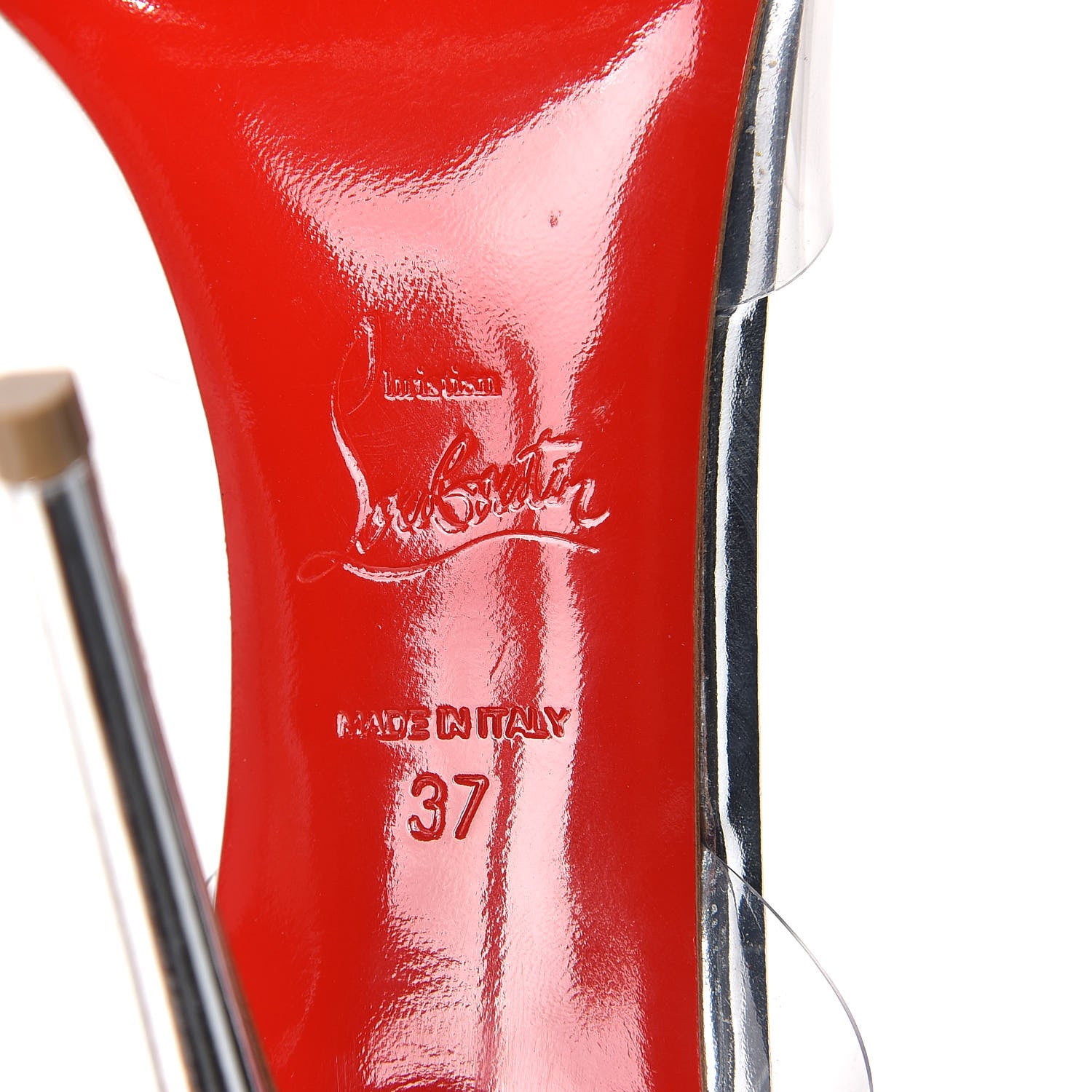 Christian Louboutin Kid PVC Nosy Strass 100 Pumps 37 Silver 6 of 8