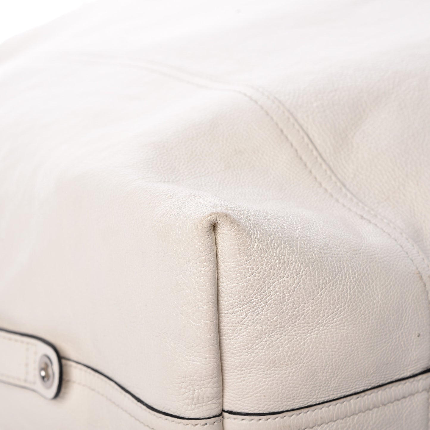 Glace Calf Etiquette Shoulder Tote Bianco Astra