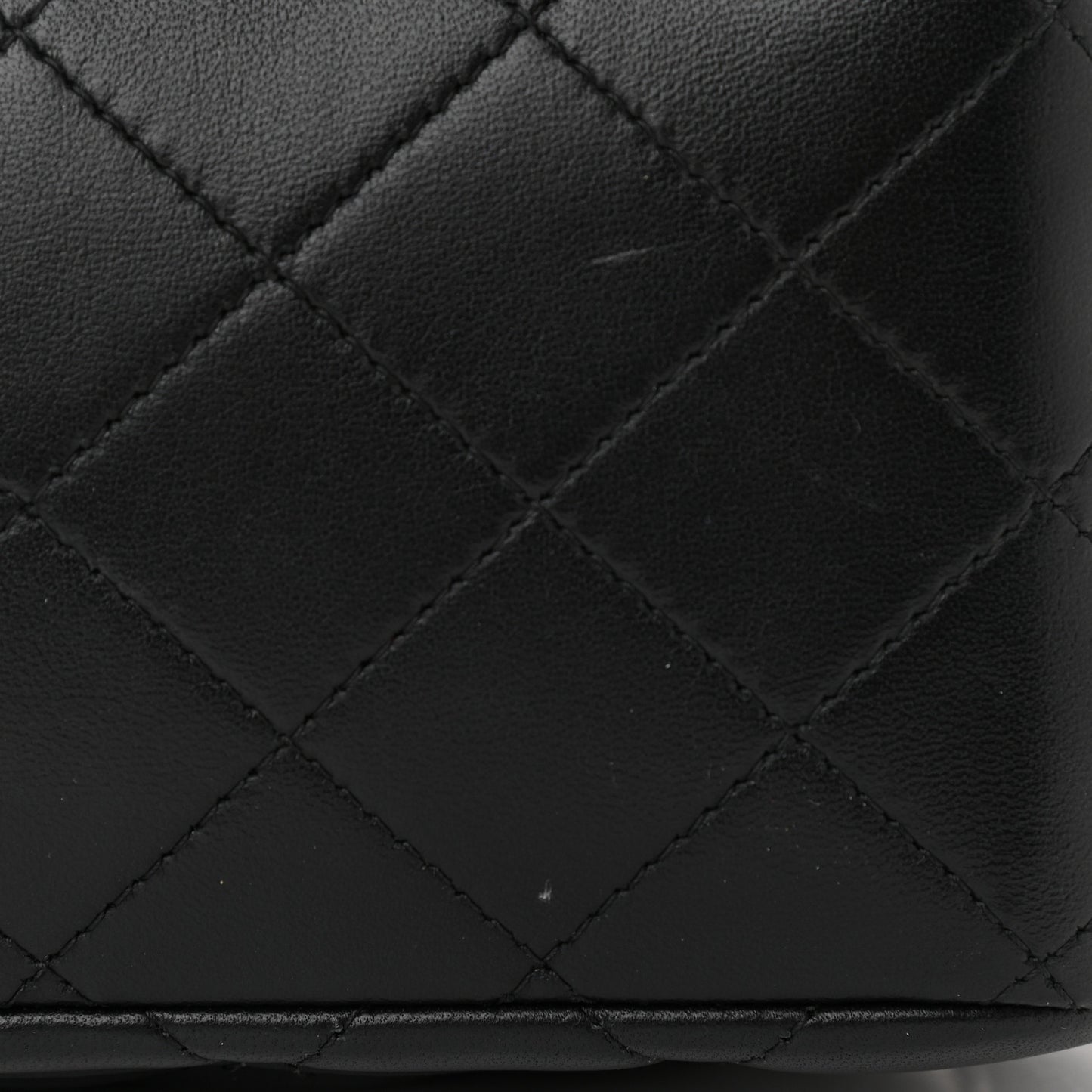 Lambskin Quilted Mini Square Flap Black