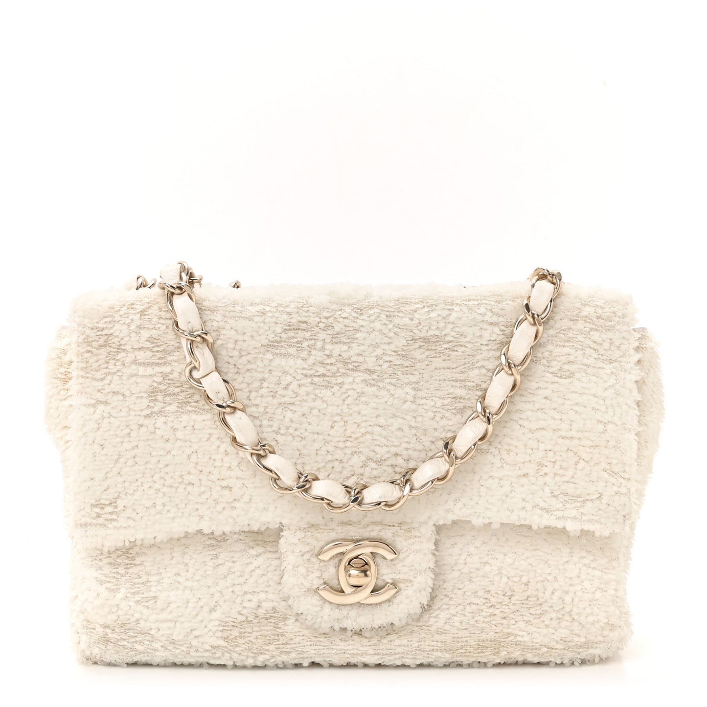 Sequin Small Single Flap White
