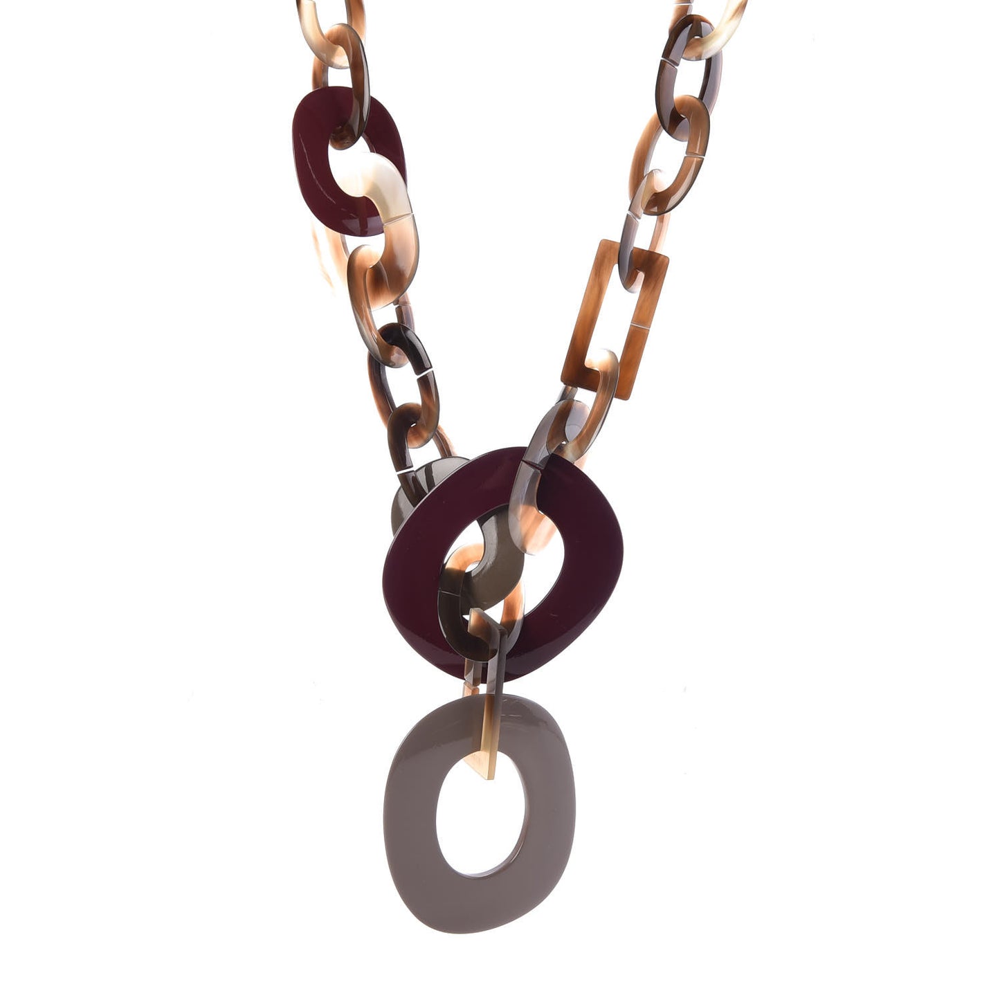 Lacquered Wood Buffalo Horn Duncan Necklace