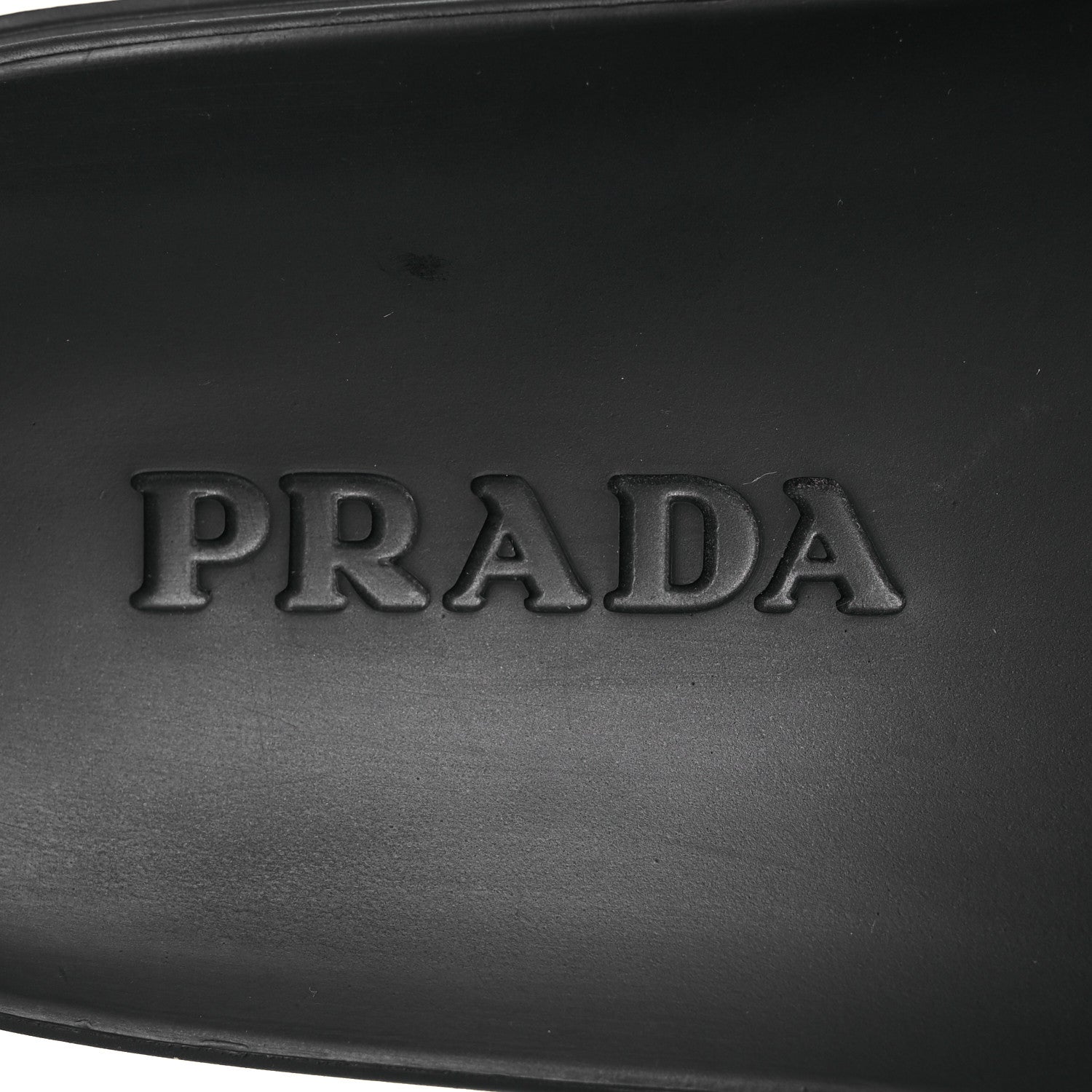 Prada EVA Rubber Triangle Logo Embossed Womens Lug Sole 20mm Slide Sandals 38 Black 8 of 11