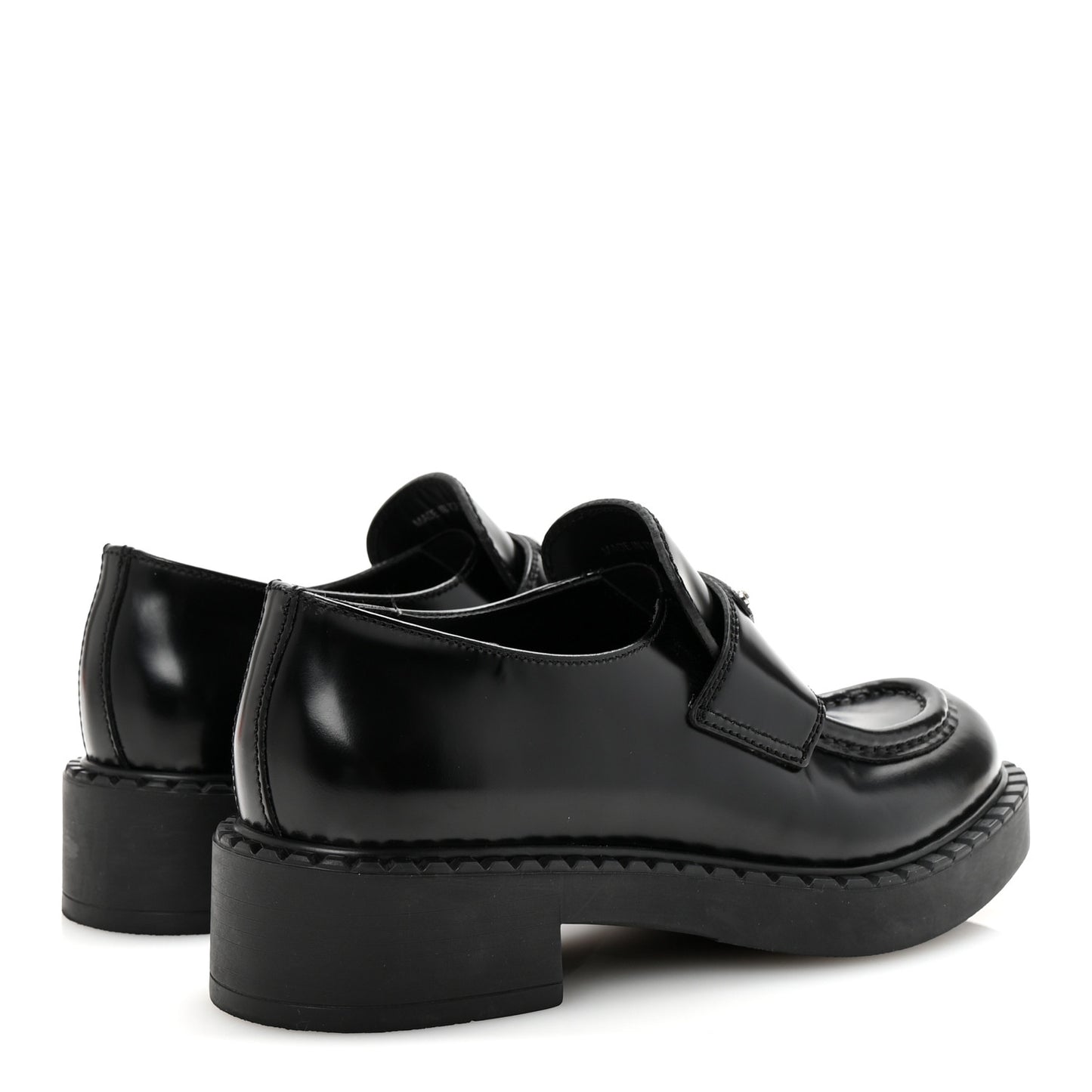 Spazzolato Metal Triangle Logo 50mm Loafers 37 Black
