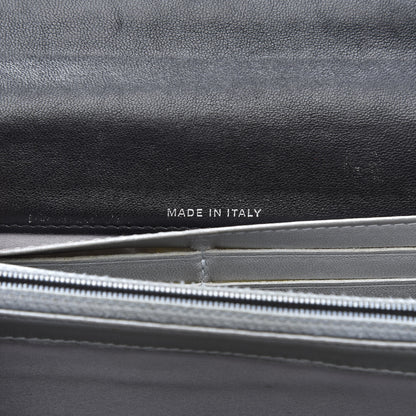 Chanel Lambskin Embossed Camellia Large Gusset Flap Wallet Black 7 of 11