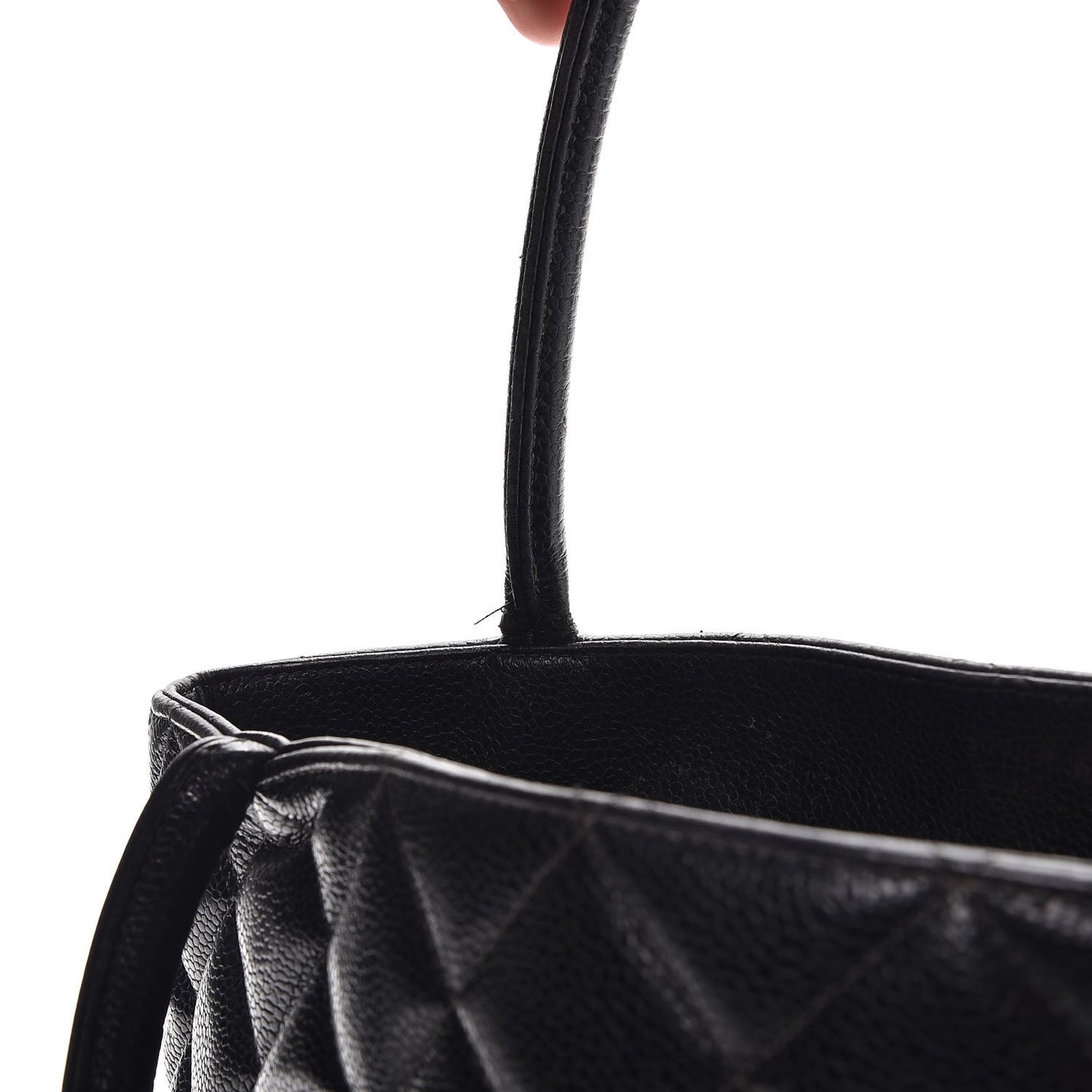 Caviar Quilted Medallion Tote Black