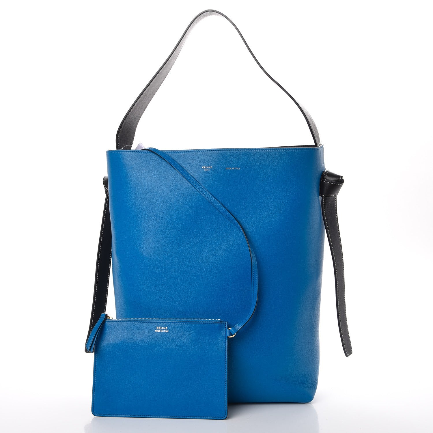 Celine Shiny Smooth Calfskin Small Twisted Cabas Bright Blue Peacock 3 of 10
