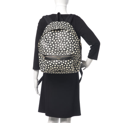 Saint Laurent Calfskin Star Print Hunting Backpack Black White 2 of 10