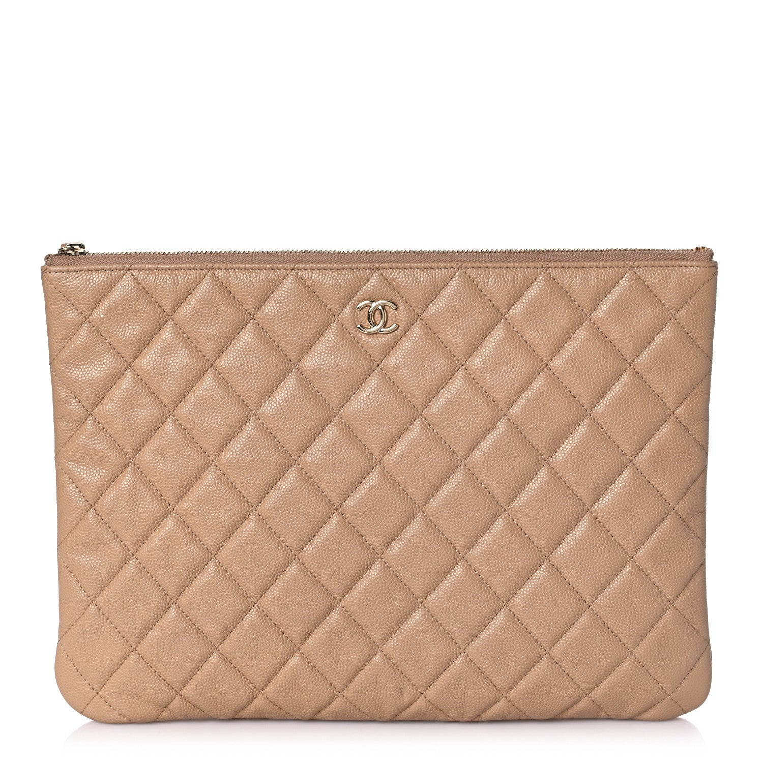 Chanel Caviar Quilted Medium Cosmetic Case Beige 1 of 11