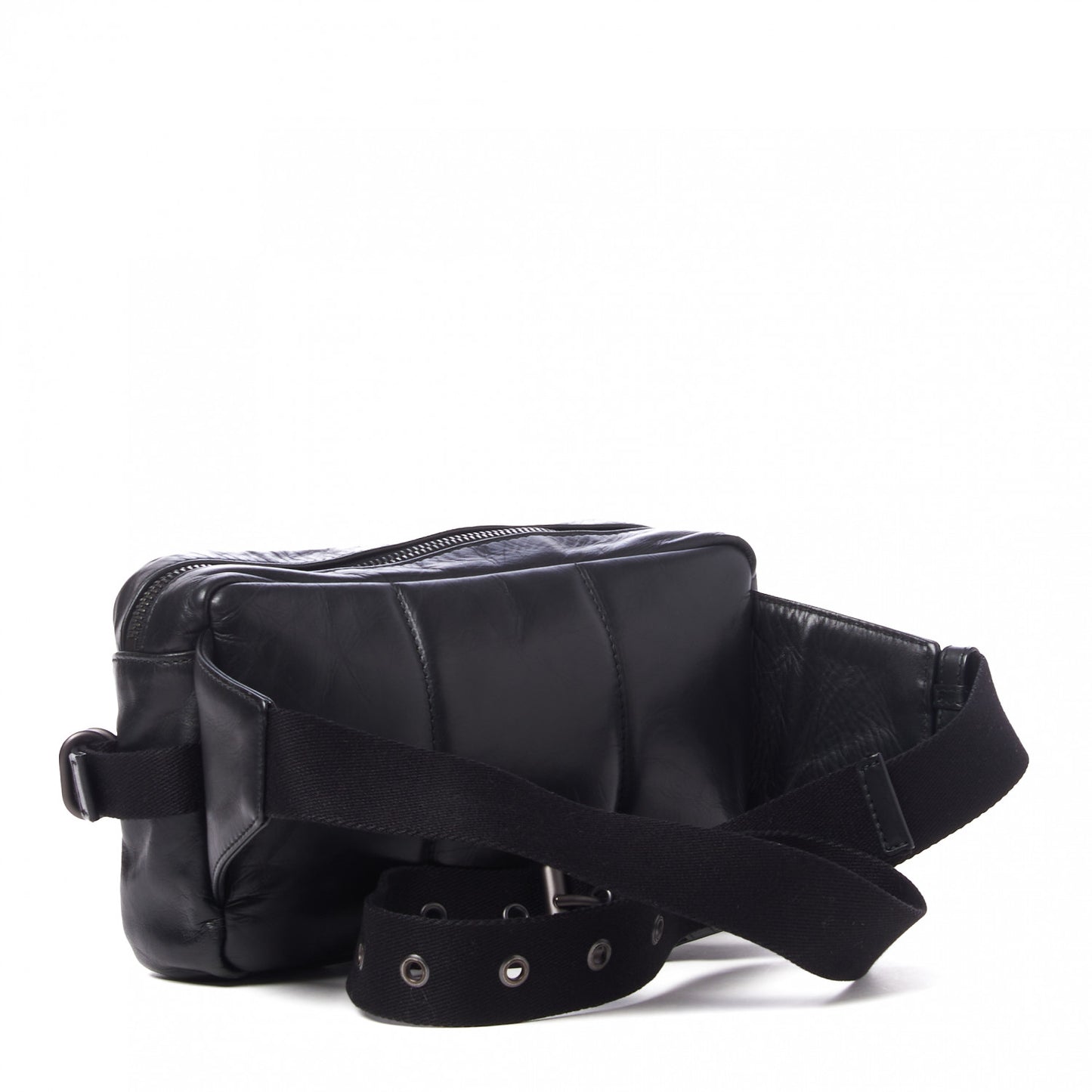 Calfskin Intrecciato Belt Bag Black