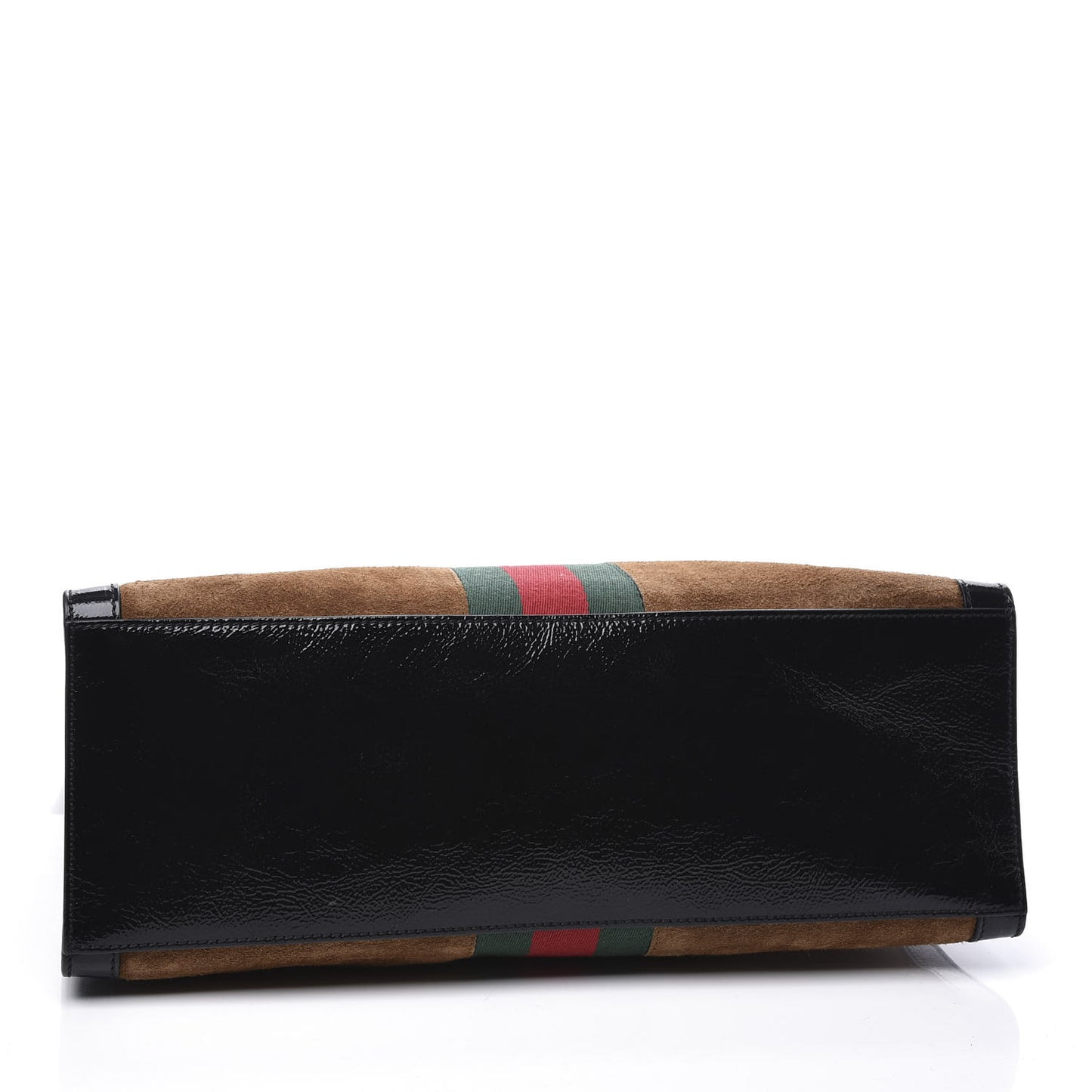 Suede Patent Web Ophidia Vertical Tote Nocciola Black