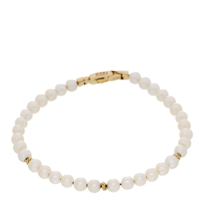 David Yurman 14K Yellow Gold Pearl 4mm Bijoux Spiritual Beads Bracelet 1 of 3