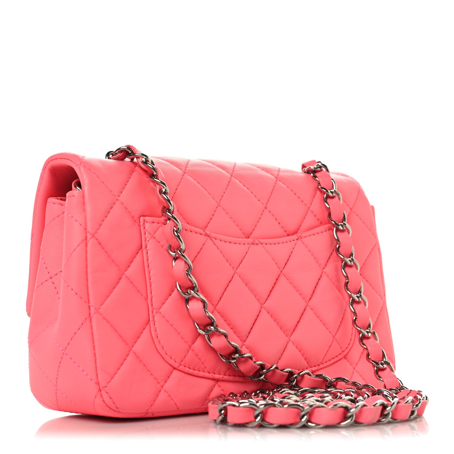 Chanel Lambskin Quilted Mini Rectangular Flap Pink 3 of 10