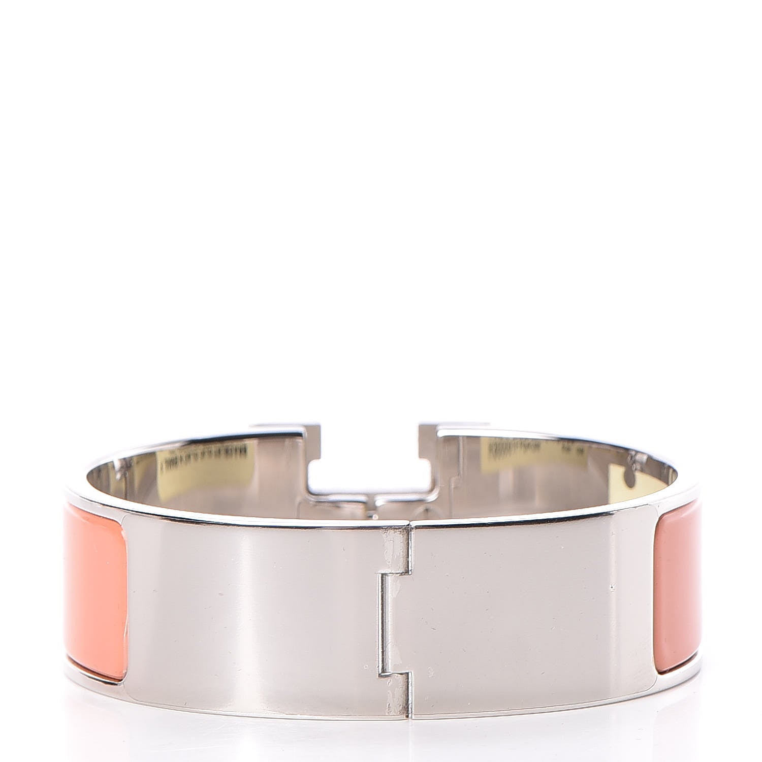 Hermes Enamel Wide Clic Clac H Bracelet GM Rose Saumon 3 of 5